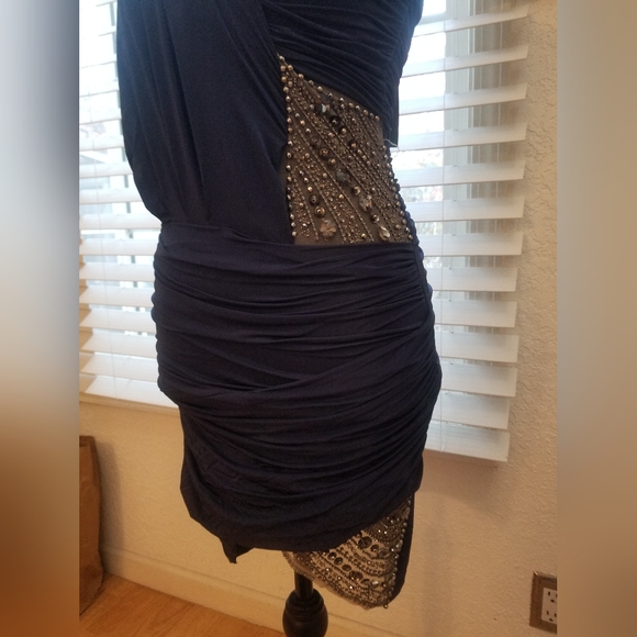 NAVY BLUE STUDDED DRESS - Picture 3 of 7